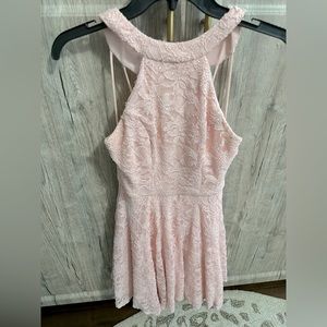 B. Darlin pale pink party dress for and flare shape.  Sparkly overlay.  Size 3/4